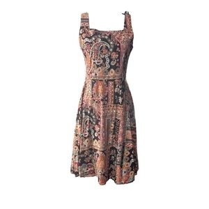 EUC, ALYN PAIGE, Summer, Pink, Brown Floral, A-Line, Dress Size 9/10